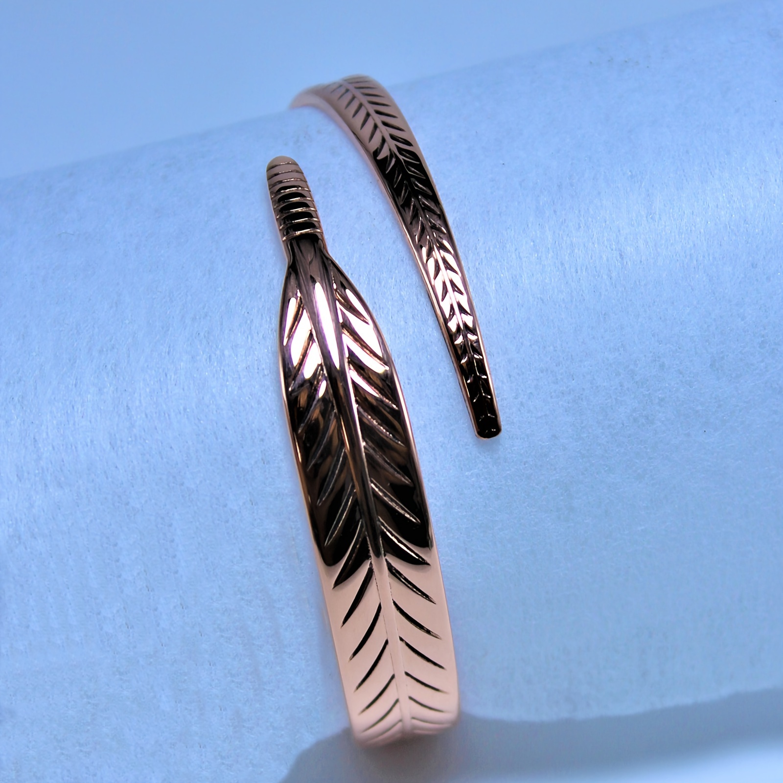 Boho Copper Cuff Bangle No Plating Leaf Daily Wear & Gift